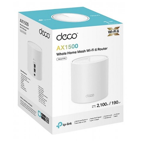 Wi-Fi ryšio kartotuvas Dual band 1500Mbps Wi-Fi 6 Mesh 1-Pack DECO X10 TP-LINK